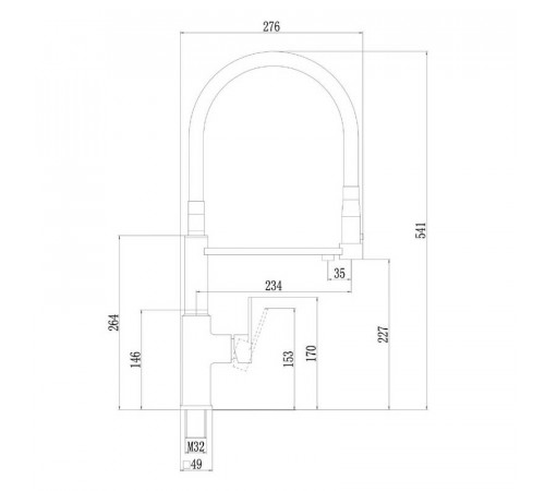 Смеситель для кухни с подключением к фильтру Savol S-L1809Q-02, графит