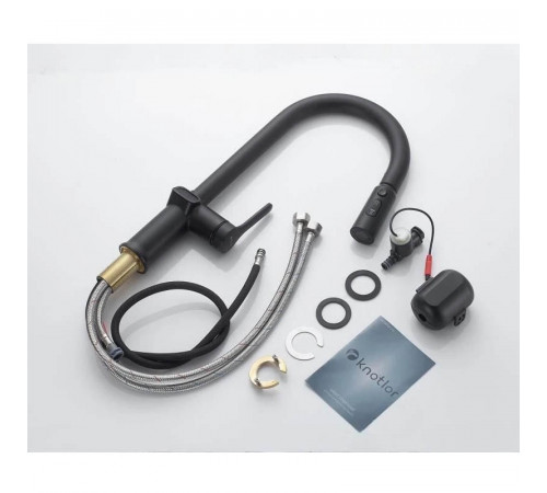 Смеситель для кухни с индикатором температуры Knotlor KN-100/BL, черный