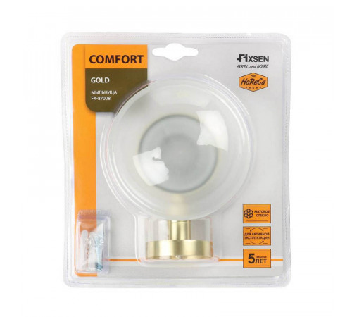 Мыльница FIXSEN COMFORT GOLD FX-87008, золото матовое