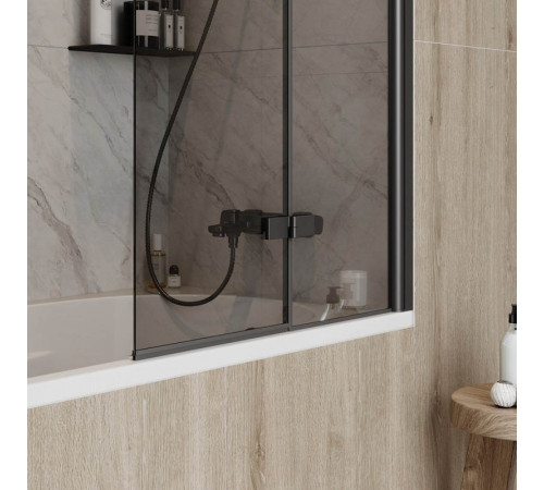 Шторка на ванну 80х140 см Maretti Valentina VA41R8014098-560, профиль черный