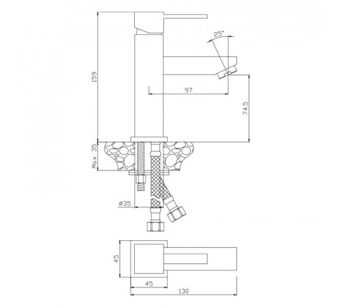 Смеситель для раковины WesnaArt KRISTAL KRI22-210, хром
