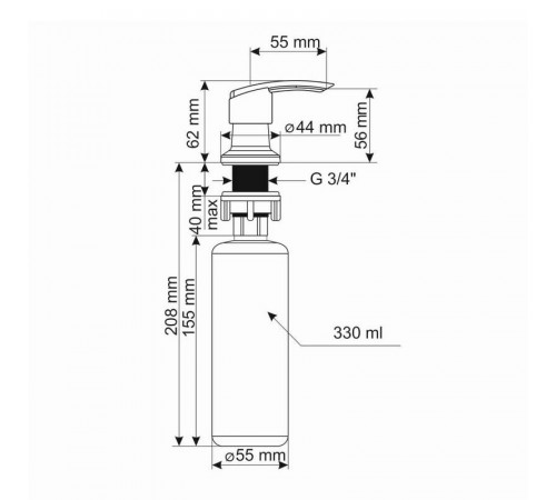 Дозатор для моющего средства Ulgran Quartz UQ-02-06, трюфель