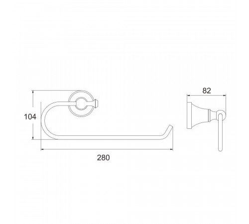 Полотенцедержатель Rose RG1906E, золото