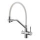 Смеситель для кухни с гибким изливом и подключением фильтра Esko Kitchen K25 W, сатин/белый