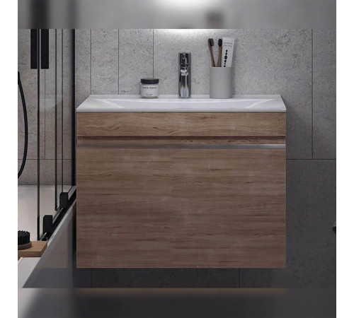 Тумба с раковиной подвесная Velvex Pulsus tp.PUL.PUL.70.1Y дуб сонома, 70 см