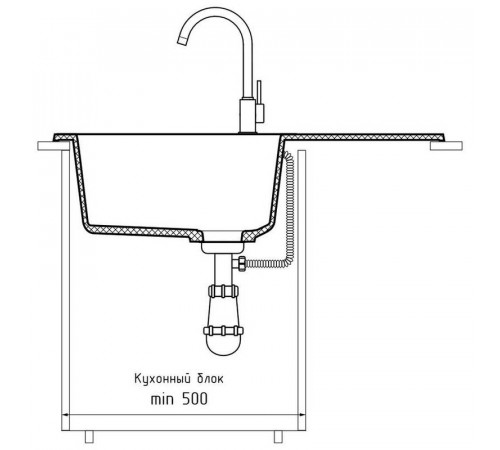 Кухонная мойка GranFest RONDO 750L, терракот