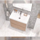 Тумба под раковину подвесная Velvex Gesso tp.GES.9696.70.2Y белый матовый/дуб сонома, 70 см