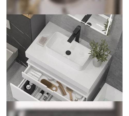 Тумба подвесная без столешницы Velvex Unit tp.UNI.80.2Y белый матовый, 80 см