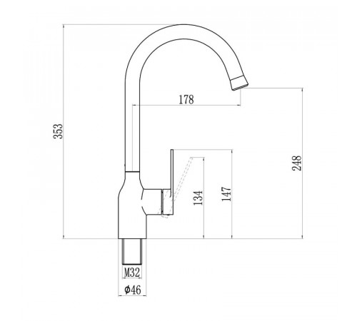 Смеситель для кухни Savol S-601816H, черный