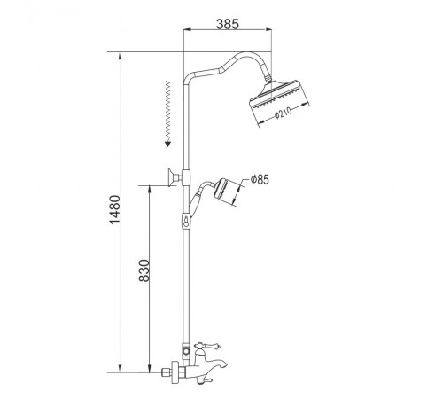 Душевая система Rose R0136Q, бронза