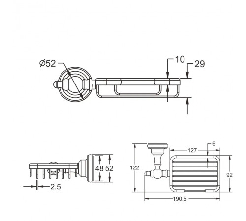 Мыльница Rose RG1104Q, бронза