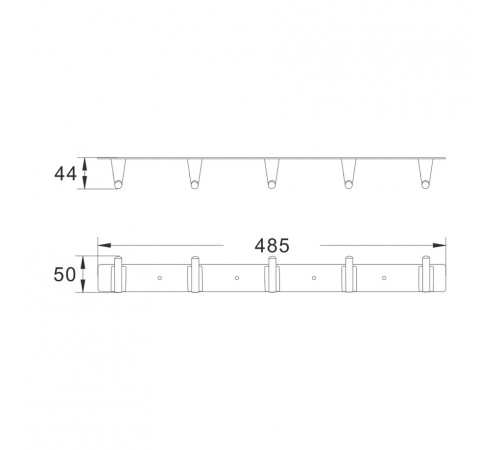 Планка с 5 крючками Shevanik SG5751C, белый