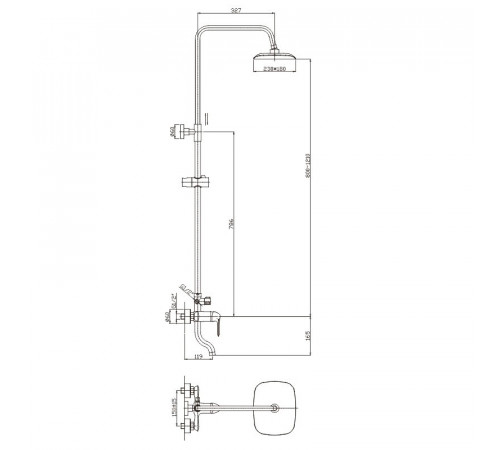 Душевая система Haiba HB2405, хром