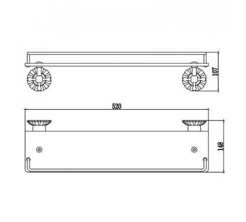 Полка стеклянная Savol S-08991C, бронза