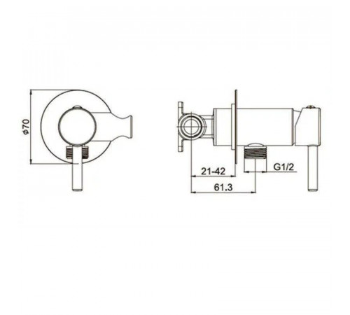 Гигиенический душ со смесителем встраиваемый FILARETE Roun FL100BG, графит