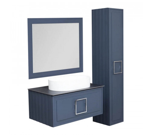 Зеркало с подсветкой La Fenice Cubo Blue Grigio 80х60, синее
