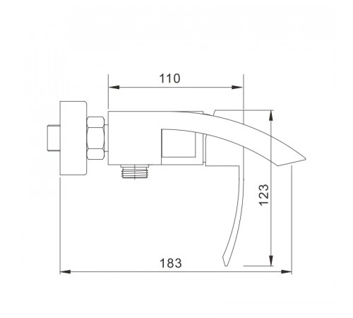 Смеситель для ванны Rose R1502F, белый/хром