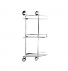 Полка стеклянная угловая Haiba HB1607-3, хром