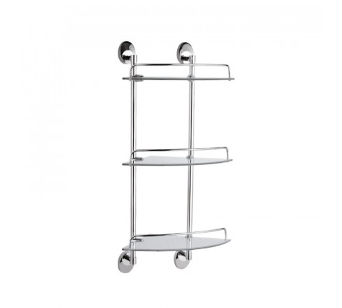 Полка стеклянная угловая Haiba HB1607-3, хром