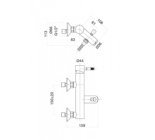 Смеситель для ванны Fiore XENON 44CR5151, хром