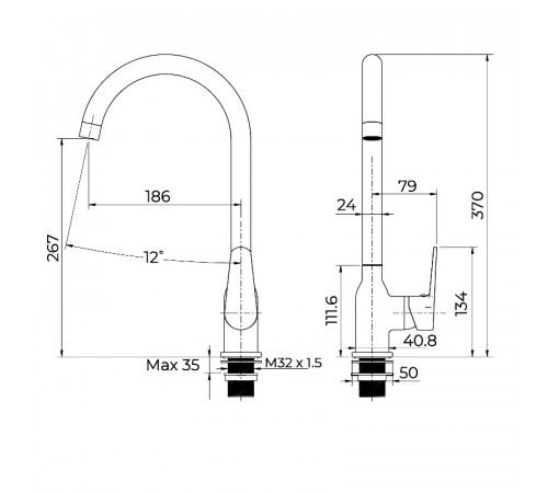 Смеситель для кухни Knotlor KN-51, хром