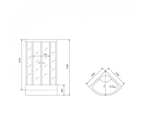 Душевая кабина Timo Standart T-1100, 100x100x220