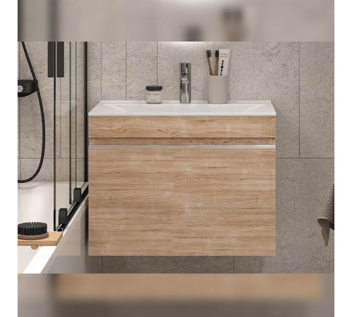 Тумба с раковиной подвесная Velvex Pulsus tp.PUL.PUL.70.1Y дуб сонома, 70 см