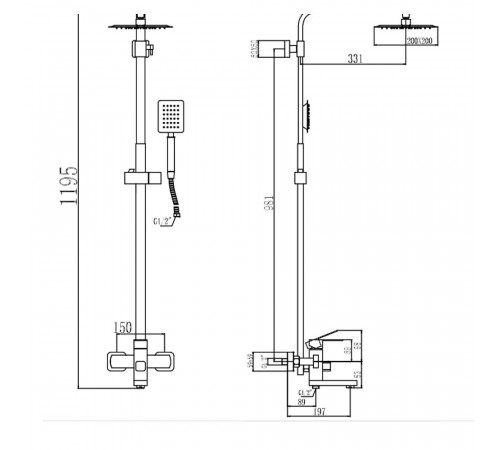 Душевая система Fmark FS8145C, матовое золото