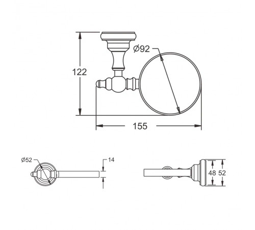 Ершик для унитаза Rose RG1100Q, бронза