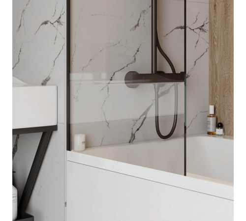 Шторка на ванну 60x140 Maretti Project Black PB41F6014099, черный профиль