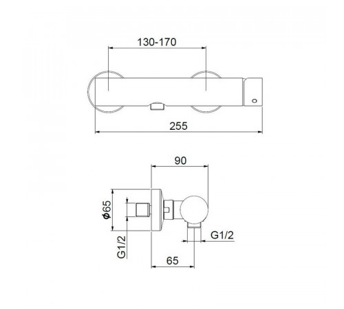 Смеситель для душа Webert ONE-B NB870102560, черный