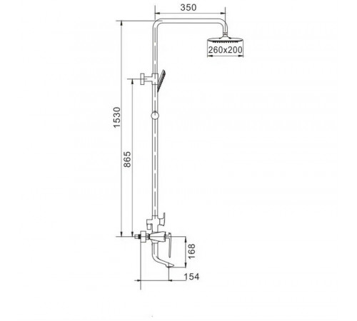 Душевая система Rose R1336H, черный