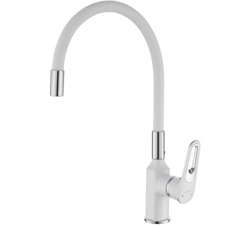 Смеситель для кухни с гибким изливом Savol S-600606AW, хром/белый