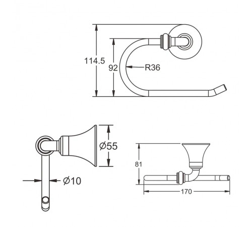 Держатель для туалетной бумаги Rose RG1205, хром