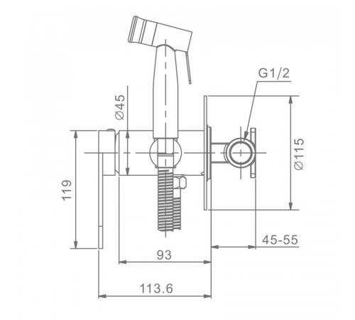 Гигиенический душ со смесителем  Raglo R10.52.09, графит