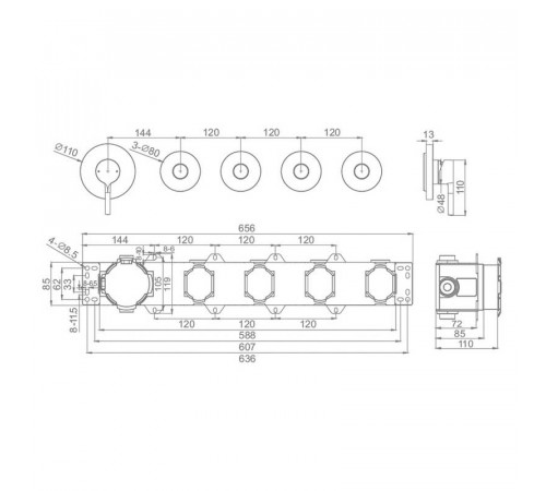 Смеситель для душа Raglo R20.274.03, золотой сатин