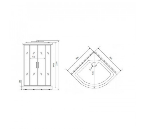Душевая кабина Timo Standart T-5509, 90x90x220