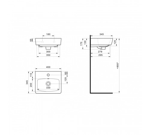 Раковина Santek Neo 1.WH30.2.183, 40 см
