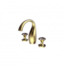 Смеситель для раковины на 3 отверстия Bravat Swan F24287G-ENG, золото
