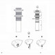 Донный клапан Bravat P6443BW-ENG, черный