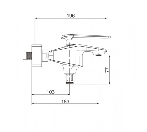 Смеситель для ванны Rose R1302F, белый/хром