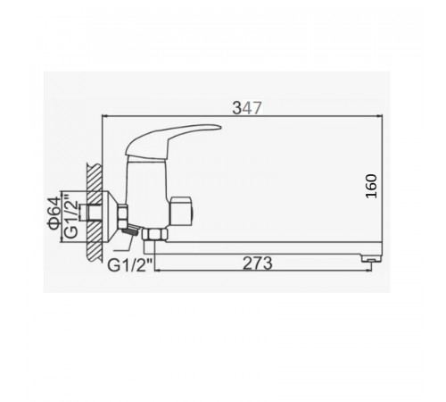 Смеситель для ванны D-Lin D146410-8, хром