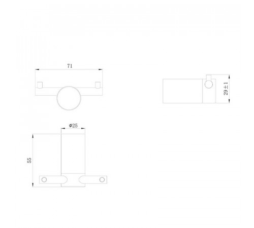 Крючок для ванной Raiber RPB-80005, черный
