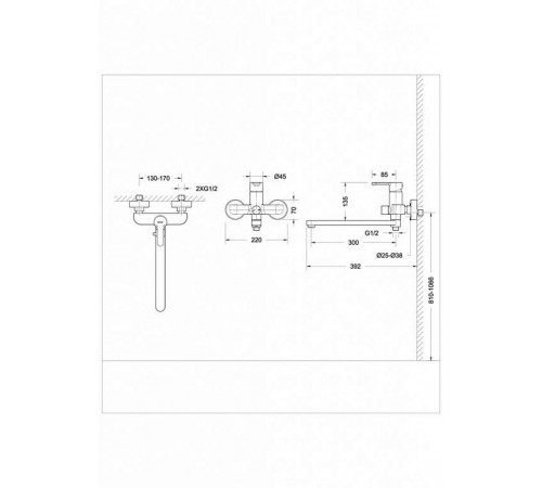 Смеситель для ванны Bravat Stream F63783C-L, хром