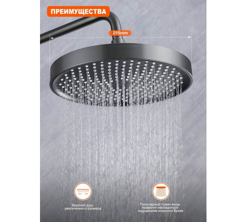 Душевая система Prohanss P61.24.09, графит