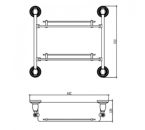 Полка стеклянная Savol S-006622H, черный