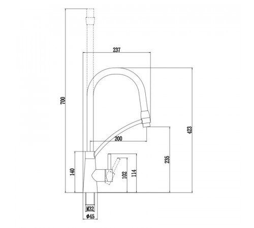 Смеситель для кухни с гибким изливом Fmark FS8255C-01, матовое золото