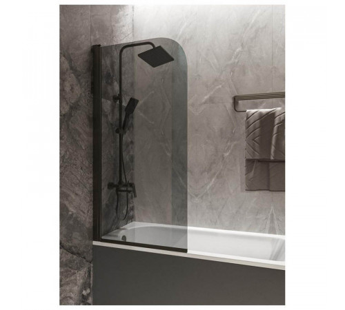 Шторка на ванну распашная Knotlor BS070TG0GM 140х70, оружейная сталь