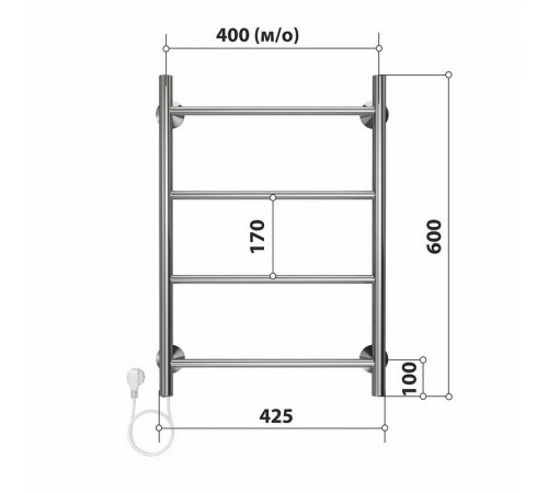Полотенцесушитель электрический Stelmix 60x40 см, прямой