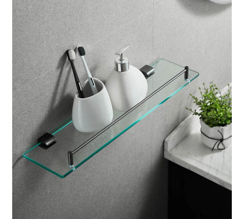 Полка стеклянная Rose RG1719T, пепельный